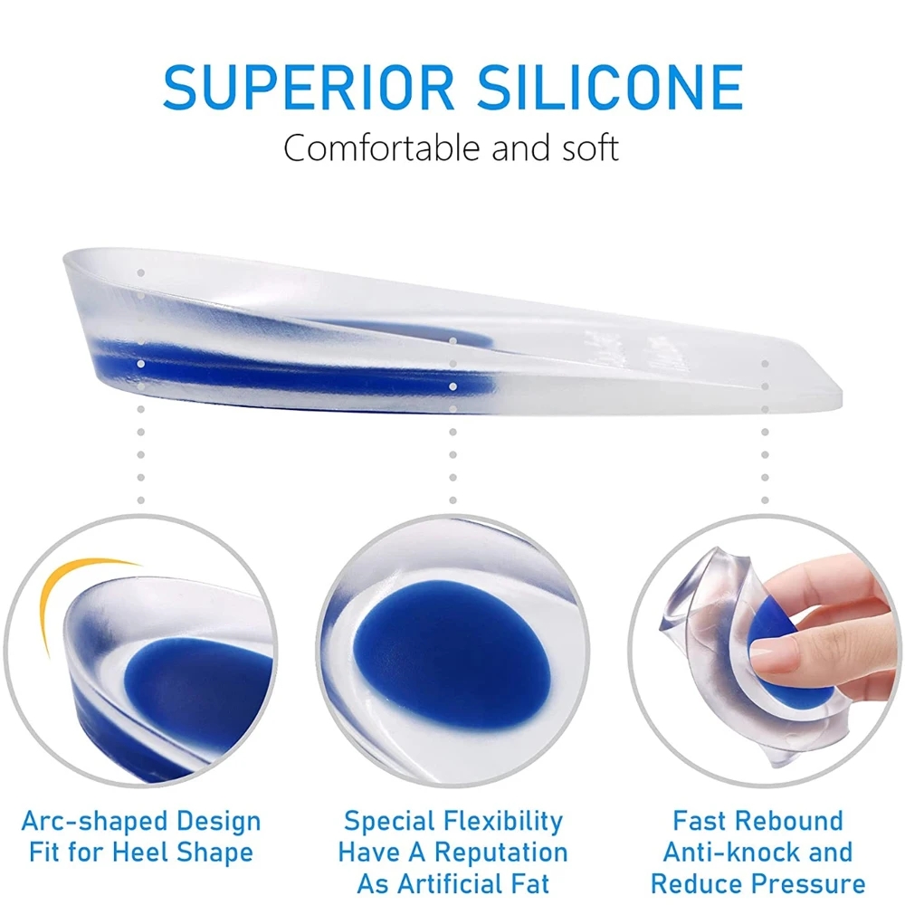 1 Pair EU40-44 gel insole sili - Heel Liner Grip ulasan dan harga