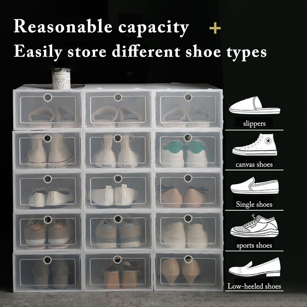 6 Pack Transparent Shoe Box Sh - Sneaker Case ulasan dan harga