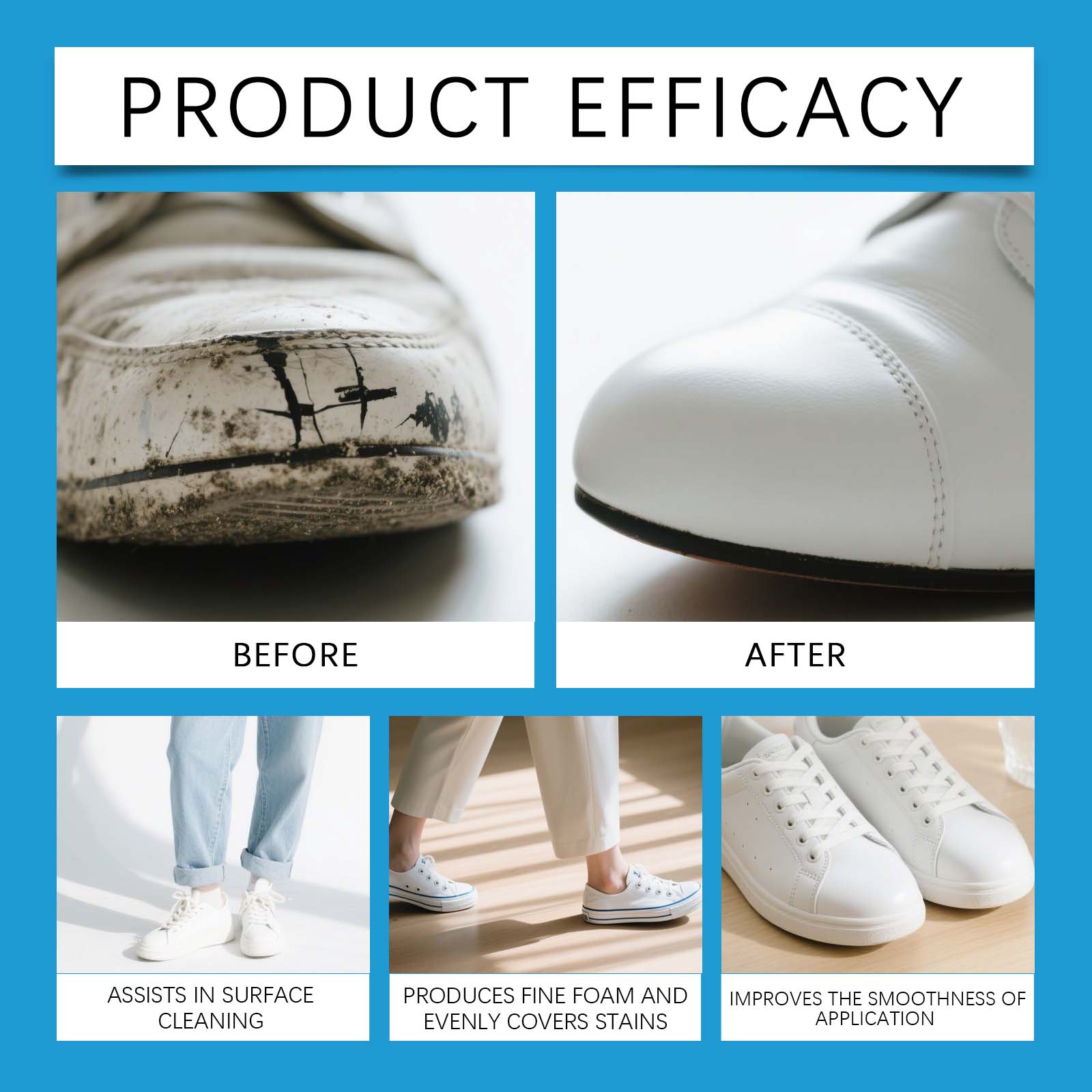 White Shoe Cleaner Cream Sneak - Sneaker Cleaning Kit ulasan dan harga