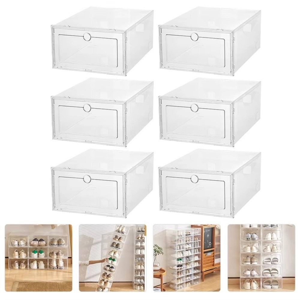 Portable Transparent Shoe Boxe - Shoe Box Display ulasan dan harga